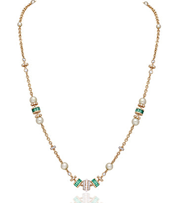 Pearl,Diamond and Emerald necklace
